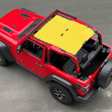 Jeep Wrangler Sunshade JL 2 Door Sun Shade Front and Rear (One piece) Mesh Screen Top Cover UV Blocker 2018-2023 - 10 Year Warranty