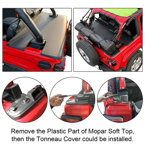 Jeep Wrangler Tonneau Cover JLU 4 Door Rear Trunk Cover Cargo