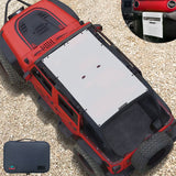 Jeep Wrangler Sun Shade JK Unlimited 4 Door Front and Rear Mesh Screen Sunshade JKU Top Cover UV Blocker with Grab Bag-One time Install 10 years Warranty