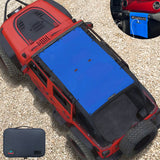 Jeep Wrangler Sun Shade JK Unlimited 4 Door Front and Rear Mesh Screen Sunshade JKU Top Cover UV Blocker with Grab Bag-One time Install 10 years Warranty