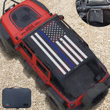 Jeep Wrangler Sun Shade JK Unlimited 4 Door Front and Rear Mesh Screen Sunshade JKU Top Cover UV Blocker with Grab Bag-One time Install 10 years Warranty