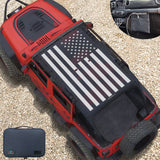 Jeep Wrangler Sun Shade JK Unlimited 4 Door Front and Rear Mesh Screen Sunshade JKU Top Cover UV Blocker with Grab Bag-One time Install 10 years Warranty