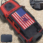 Jeep Wrangler Sun Shade JK Unlimited 4 Door Front and Rear Mesh Screen Sunshade JKU Top Cover UV Blocker with Grab Bag-One time Install 10 years Warranty