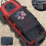 Jeep Wrangler Sun Shade JK Unlimited 4 Door Front and Rear Mesh Screen Sunshade JKU Top Cover UV Blocker with Grab Bag-One time Install 10 years Warranty