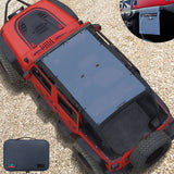 Jeep Wrangler Sun Shade JK Unlimited 4 Door Front and Rear Mesh Screen Sunshade JKU Top Cover UV Blocker with Grab Bag-One time Install 10 years Warranty