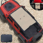 Jeep Wrangler Sun Shade JK Unlimited 4 Door Front and Rear Mesh Screen Sunshade JKU Top Cover UV Blocker with Grab Bag-One time Install 10 years Warranty