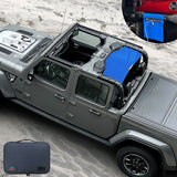 Shadeidea Jeep Gladiator Sun Shade, JT ( 2018 - 2023 ) 4 Door Top Sunshade, Rear Mesh Screen Wrangler Cover, UV Blocker with GrabBag Pouch - 10 Years Lasting