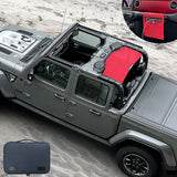 Shadeidea Jeep Gladiator Sun Shade, JT ( 2018 - 2023 ) 4 Door Top Sunshade, Rear Mesh Screen Wrangler Cover, UV Blocker with GrabBag Pouch - 10 Years Lasting