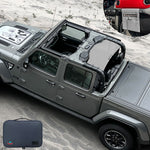 Shadeidea Jeep Gladiator Sun Shade, JT ( 2018 - 2023 ) 4 Door Top Sunshade, Rear Mesh Screen Wrangler Cover, UV Blocker with GrabBag Pouch - 10 Years Lasting