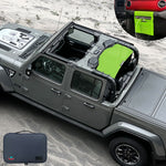 Shadeidea Jeep Gladiator Sun Shade, JT ( 2018 - 2023 ) 4 Door Top Sunshade, Rear Mesh Screen Wrangler Cover, UV Blocker with GrabBag Pouch - 10 Years Lasting