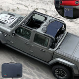 Shadeidea Jeep Gladiator Sun Shade, JT ( 2018 - 2023 ) 4 Door Top Sunshade, Rear Mesh Screen Wrangler Cover, UV Blocker with GrabBag Pouch - 10 Years Lasting