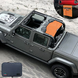 Shadeidea Jeep Gladiator Sun Shade, JT ( 2018 - Current ) 4 Door Top Sunshade, Rear Mesh Screen Wrangler Cover, UV Blocker with GrabBag Pouch - 10 Years Lasting