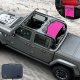 Shadeidea Jeep Gladiator Sun Shade, JT ( 2018 - 2023 ) 4 Door Top Sunshade, Rear Mesh Screen Wrangler Cover, UV Blocker with GrabBag Pouch - 10 Years Lasting