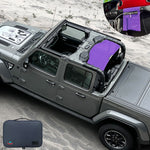 Shadeidea Jeep Gladiator Sun Shade, JT ( 2018 - Current ) 4 Door Top Sunshade, Rear Mesh Screen Wrangler Cover, UV Blocker with GrabBag Pouch - 10 Years Lasting