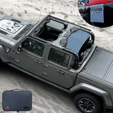 Shadeidea Jeep Gladiator Sun Shade, JT ( 2018 - 2023 ) 4 Door Top Sunshade, Rear Mesh Screen Wrangler Cover, UV Blocker with GrabBag Pouch - 10 Years Lasting