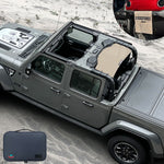 Shadeidea Jeep Gladiator Sun Shade, JT ( 2018 - 2023 ) 4 Door Top Sunshade, Rear Mesh Screen Wrangler Cover, UV Blocker with GrabBag Pouch - 10 Years Lasting