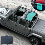 Shadeidea Jeep Gladiator Sun Shade, JT ( 2018 - Current ) 4 Door Top Sunshade, Rear Mesh Screen Wrangler Cover, UV Blocker with GrabBag Pouch - 10 Years Lasting