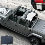 Shadeidea Jeep Gladiator Sun Shade, JT ( 2018 - 2023 ) 4 Door Top Sunshade, Rear Mesh Screen Wrangler Cover, UV Blocker with GrabBag Pouch - 10 Years Lasting