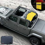 Shadeidea Jeep Gladiator Sun Shade, JT ( 2018 - 2023 ) 4 Door Top Sunshade, Rear Mesh Screen Wrangler Cover, UV Blocker with GrabBag Pouch - 10 Years Lasting