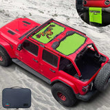 Shadeidea Vehicle covers, not fitted Jeep Wrangler Sun Shade JL Unlimited 4 Door Front and Rear 2 pieces Mesh Screen Sunshade JLU 2018-2023 Top Cover UV Blocker with Grab Bag-10 year Warranty