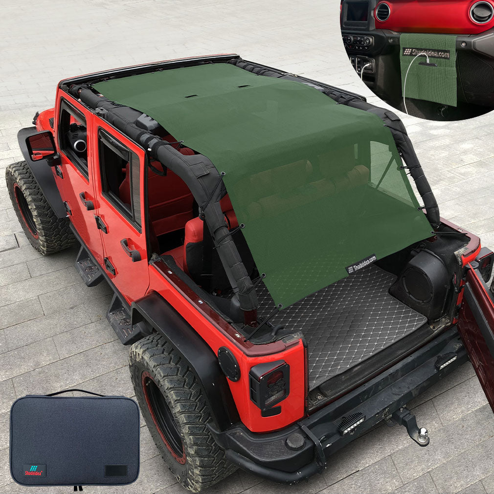 Voodonala for Jeep JK Sunshade esh Sun Shade Bikini Top for 2007-2018 Voodonala for Jeep JK Sunshade esh Sun Shade Bikini Top for 2007-2018