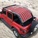 Jeep Wrangler Sun Shade JL Unlimited 4 Door JLU Sunshade 2018-Current Top Front+Rear+Trunk Mesh Screen Cover UV Blocker with Grab Bag Storage Pouch-10 Years Warranty