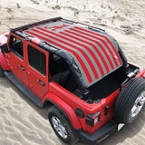 Jeep Wrangler Sun Shade JL Unlimited 4 Door JLU Sunshade 2018-2023 Top Front+Rear+Back Mesh Screen Cover UV Blocker-10 Year Warranty