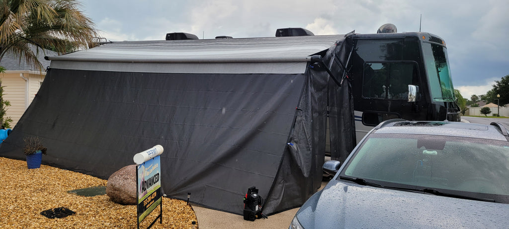 rv awning tent Shadeidea Customized RV Awning Sun Shade Tents