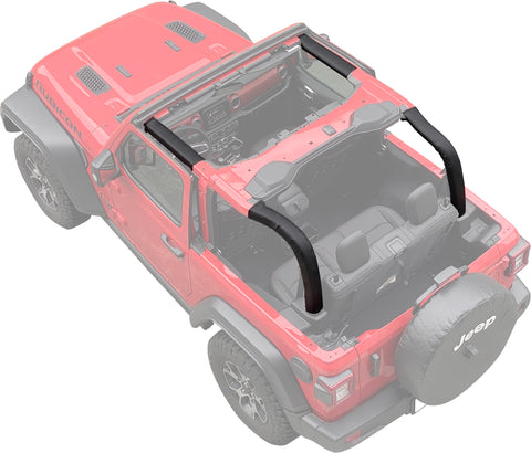 Shadeidea Jeep Wrangler Roll Bar Padding JL (2018-2023) 2 Door - Black Vinyl Foam Laminated Pad Cover Kit Protection