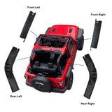 Shadeidea Jeep Wrangler Roll Bar Padding JL (2018-2023) 2 Door - Black Vinyl Foam Laminated Pad Cover Kit Protection