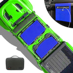 Jeep Gladiator Sunshade JT (2018-2023) 4 Door Top Sun Shade Front and Rear 2-pieces Mesh Screen Wrangler Cover UV Blocker with GrabBag Pouch - 10 Year Warranty