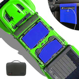 Jeep Gladiator Sunshade JT (2018-2023) 4 Door Top Sun Shade Front and Rear 2-pieces Mesh Screen Wrangler Cover UV Blocker with GrabBag Pouch - 10 Year Warranty
