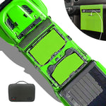 Jeep Gladiator Sunshade JT (2018-2023) 4 Door Top Sun Shade Front and Rear 2-pieces Mesh Screen Wrangler Cover UV Blocker with GrabBag Pouch - 10 Year Warranty