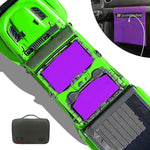 Jeep Gladiator Sunshade JT (2018-2023) 4 Door Top Sun Shade Front and Rear 2-pieces Mesh Screen Wrangler Cover UV Blocker with GrabBag Pouch - 10 Year Warranty