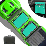 Jeep Gladiator Sunshade JT (2018-2023) 4 Door Top Sun Shade Front and Rear 2-pieces Mesh Screen Wrangler Cover UV Blocker with GrabBag Pouch - 10 Year Warranty