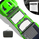 Jeep Gladiator Sunshade JT (2018-2023) 4 Door Top Sun Shade Front and Rear 2-pieces Mesh Screen Wrangler Cover UV Blocker with GrabBag Pouch - 10 Year Warranty