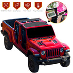 Jeep Gladiator Sunshade JT (2018-2023) 4 Door Top Sun Shade Front and Rear 2-pieces Mesh Screen Wrangler Cover UV Blocker with GrabBag Pouch - 10 Year Warranty