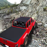 Jeep Gladiator Sunshade JT 4 Door Top Sun Shade Front and Rear Mesh Screen Wrangler Cover UV Blocker with GrabBag Pouch (2018-2023) - 10 Year Warranty