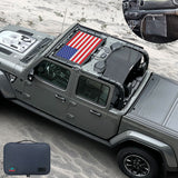 Jeep Gladiator Sunshade JT (2018-2023) 4 Door Top Sun Shade Front and Rear 2-pieces Mesh Screen Wrangler Cover UV Blocker with GrabBag Pouch - 10 Year Warranty
