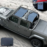 Jeep Gladiator Sunshade JT (2018-2023) 4 Door Top Sun Shade Front and Rear 2-pieces Mesh Screen Wrangler Cover UV Blocker with GrabBag Pouch - 10 Year Warranty