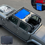 Jeep Gladiator Sunshade JT 4 Door Top Sun Shade Front Mesh Screen Wrangler Cover UV Blocker with GrabBag Pouch (2018-2023) - 10 Year Warranty