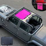Jeep Gladiator Sunshade JT 4 Door Top Sun Shade Front Mesh Screen Wrangler Cover UV Blocker with GrabBag Pouch (2018-2023) - 10 Year Warranty
