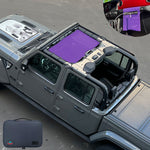 Jeep Gladiator Sunshade JT 4 Door Top Sun Shade Front Mesh Screen Wrangler Cover UV Blocker with GrabBag Pouch (2018-2023) - 10 Year Warranty