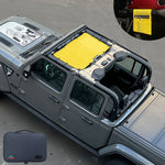 Jeep Gladiator Sunshade JT 4 Door Top Sun Shade Front Mesh Screen Wrangler Cover UV Blocker with GrabBag Pouch (2018-2023) - 10 Year Warranty
