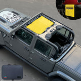 Jeep Gladiator Sunshade JT 4 Door Top Sun Shade Front Mesh Screen Wrangler Cover UV Blocker with GrabBag Pouch (2018-2023) - 10 Year Warranty