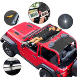 Shadeidea Jeep Wrangler Sun Shade JL 2 Door Top Sunshade (2018 - Current), Front & Rear - Mesh Screen Cover, UV Blocker