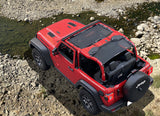 Shadeidea Jeep Wrangler Sun Shade JL 2 Door Top Sunshade (2018-2023), Front + Rear - Mesh Screen Cover, UV Blocker