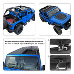 Jeep Wrangler Sun Shade JK Unlimited 2 Door and 4 Door Front Mesh Screen Sunshade SAHARA RUBICON SPORT S Top Cover UV Blocker with Grab Bag-One time Install 10 years Warranty