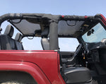 Jeep Wrangler Sun Shade JK 2 Door Front and Rear Mesh Screen Sunshade JK Top Cover UV Blocker with Grab Bag-One time Install 10 years Warranty