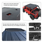 Jeep Wrangler Sun Shade JK Unlimited 4 Door Front and Rear Mesh Screen Sunshade JKU Top Cover UV Blocker with Grab Bag-One time Install 10 years Warranty